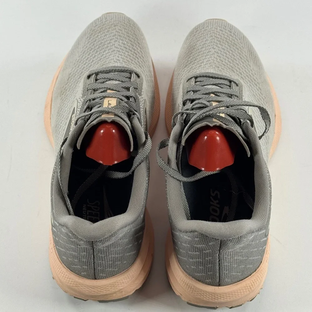 Brooks Launch 10 Women's Running Shoes‎ Grey Peach Size 9.5 Athletic Sneakers